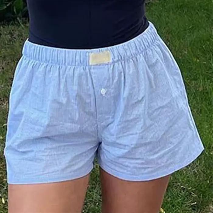 Short de pyjama Y2k pour femmes, mignon Plaid, pantalon court en flanelle, short de sommeil, bas, taille élastique, Baggy, boxeurs, survêtement