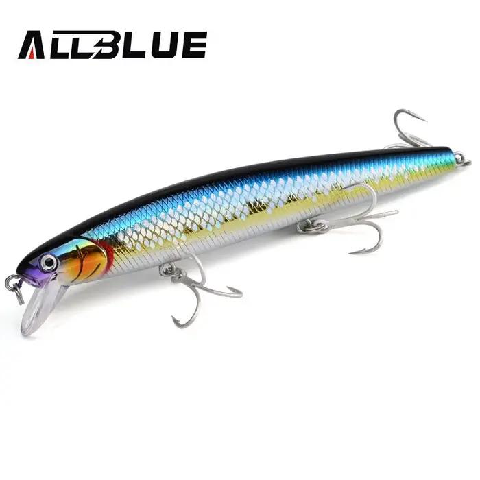 ALLBLUE-Leurre méné phosphorescent en plastique à suspension lente, appât ÉlwobJeff idéal pour la pêche au bar ou au brochet, 110mm, 5/8oz, 110