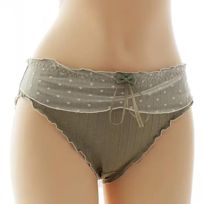Culotte en coton à volants en dentelle pour femmes, grande taille, sous-vêtements féminins, slips en coton, doux, nœud mignon, TANSexy, 6XL, 7XL