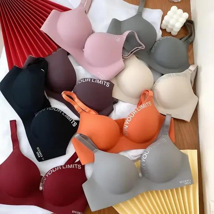 Femmes une pièce mode lettre soutien-gorge sans trace sans anneau en acier rassembler soutien-gorge Sexy Push Up Bralette sous-vêtements sans couture femmes ensemble de soutien-gorge