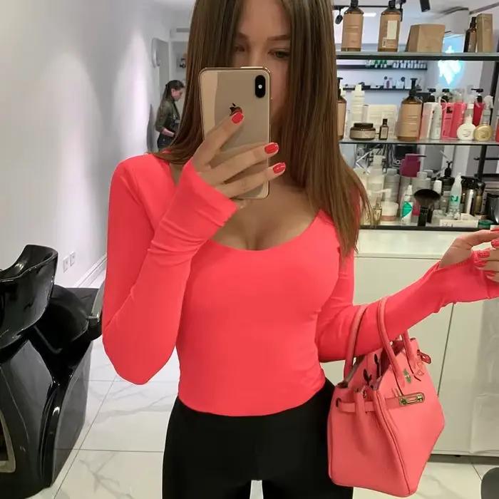 Neónovo oranžové body pre ženy