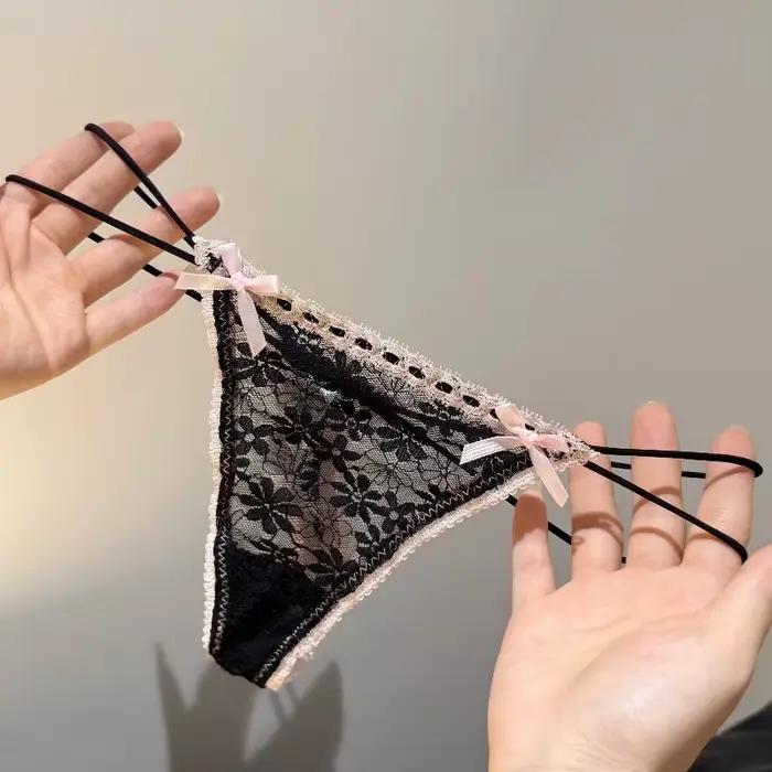 Dámske nohavičky, sexy čipkované s mašľou