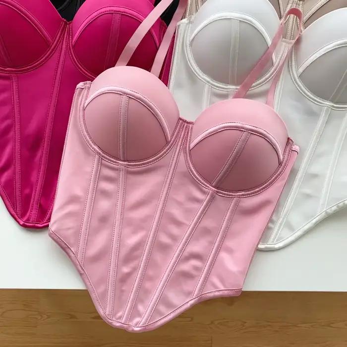 Corset multicolore Sexy irrégulier pour femmes, haut court de fête pour filles, lignes contrastées uniques, Bustier Chic, débardeur Cool