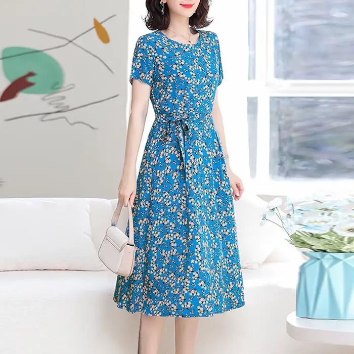 Robe viscosée bohème imprimée avec écharpes pour femmes grandes tailles occasions spéciales