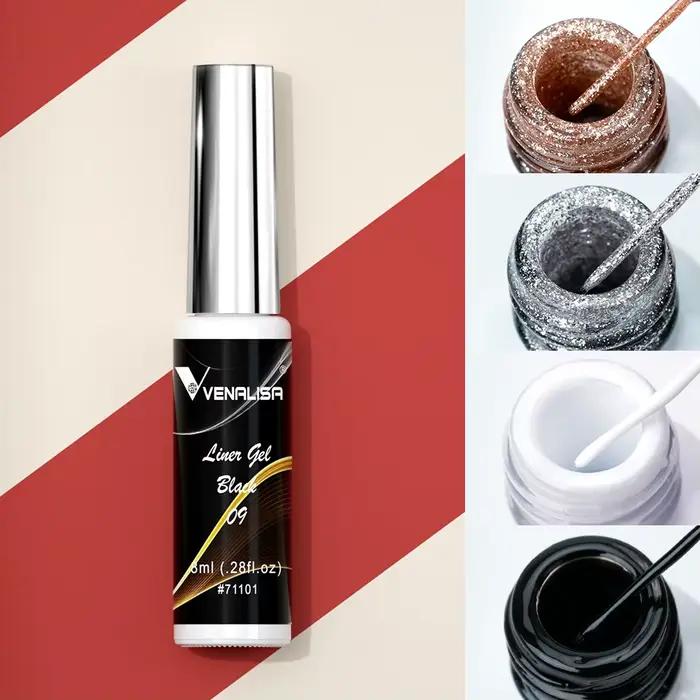 Venalisa Liner Gél 8ml nechtový lak UV LED gélová farba na nechty Nail Art Design nádherné trblietky