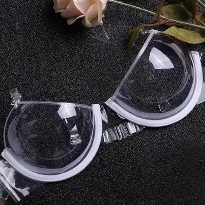 Soutien-gorge transparent ultra-fin en TPU pour femme, réutilisable, bretelles transparentes, push-up, sans dos, bralette sexy invisible, soutien-gorge transparent