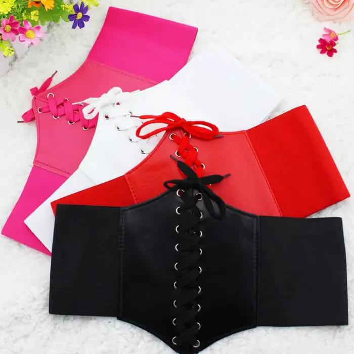 Corset Ceinture pansement Super large en cuir Pu Ceinture minceur corps femmes élastique taille haute ceintures Cinto Sobretudo Feminin Ceinture