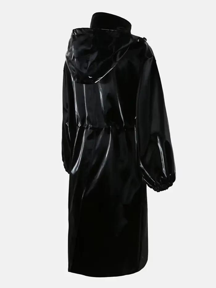 Mauroicardi-Dlhý kabát z umelej kože PVC pre ženy