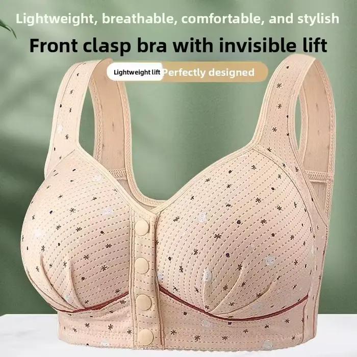 Soutien-gorge pour femmes de style traditionnel confortable et respirant, conception de boucle avant, bonnet fin, grande taille, modèle fin pour l'aplatissement de la si...