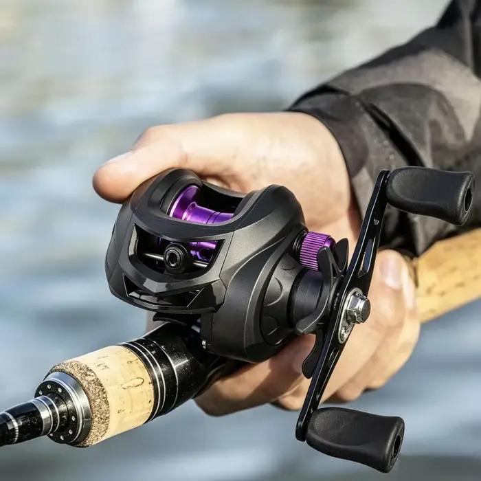Moulinet Baitcasting 7.2:1, haute vitesse, longue prise de vue, empêche les emmêles de ligne, moulinet d'eau douce et salée