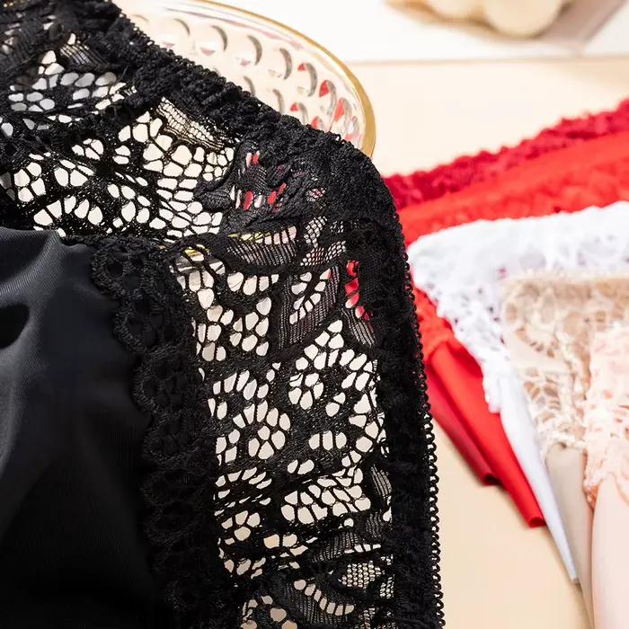 Dámske boxerky leopard a čerešňa potlač Sexy spodná bielizeň z čipky vysoko elastická Lingerie