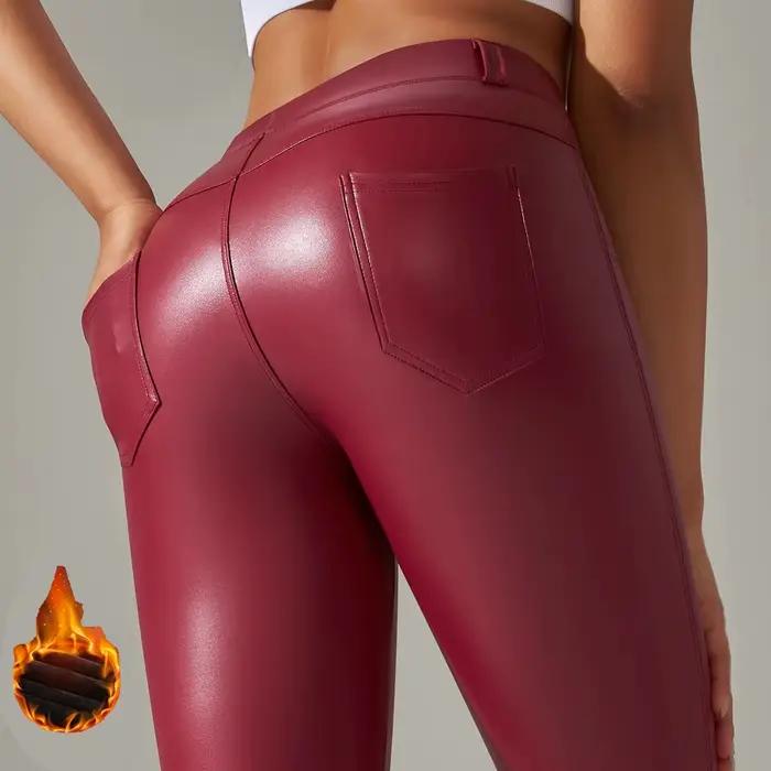 Dámske sexy PU kožené legíny Scrunch zadok