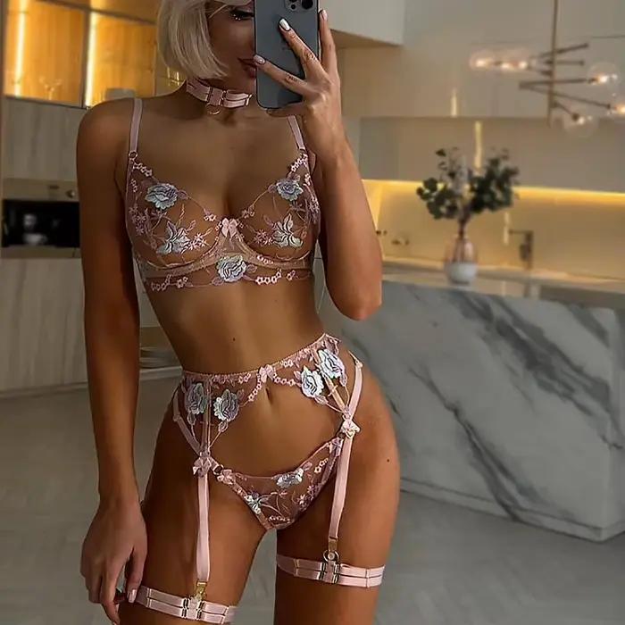 Luxusný romantický čipkovaný sexy set spodnej bielizne