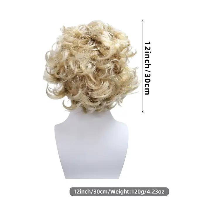 Perruque synthétique courte bouclée et désordonnée blonde, style rétro rock pour hommes, parfaite pour les fêtes des années 80 et les costumes d'Halloween