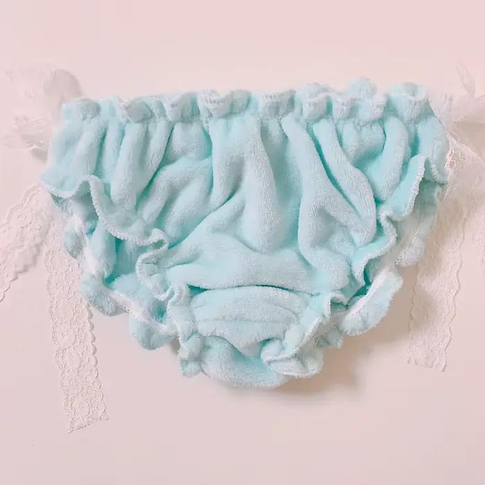 Femmes Sexy rose flanelle dentelle slips nœud papillon gonflé toucher chaud épais doux Lolita culotte spectacle en direct danse culotte fête privée