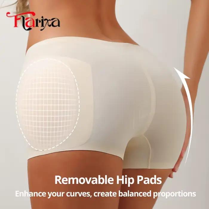 Flarixa coussinets de hanche Shapewear culottes bout à bout Shaper ventre contrôle sous-vêtements boxeurs améliorer les fesses modélisation Shorts glace soie