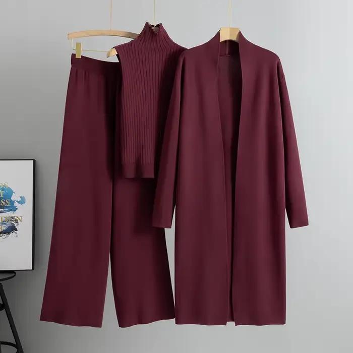 Jarná jeseň 3-dielny dámsky cardigan voľnočasový set