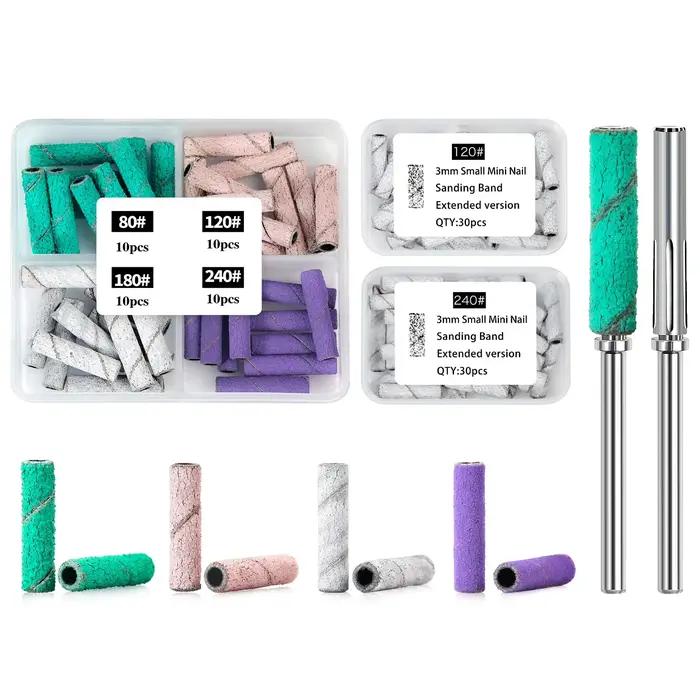 30/40 ks 3 mm Mini sady extra dlhých brúsnych pásikov na odstránenie akrylového gélu a laku 80 # 120 #
