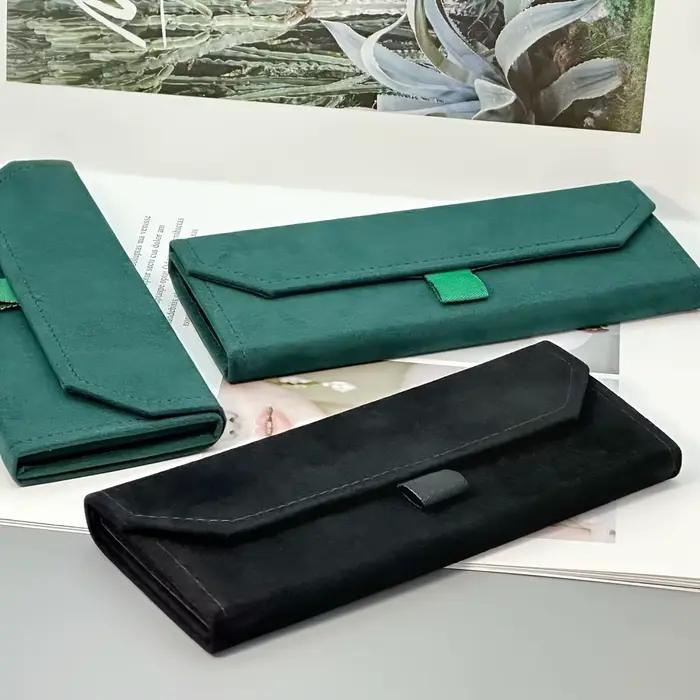1 ks zamatový trojuholníkový skladací elegantný puzdro na okuliare pre ženy