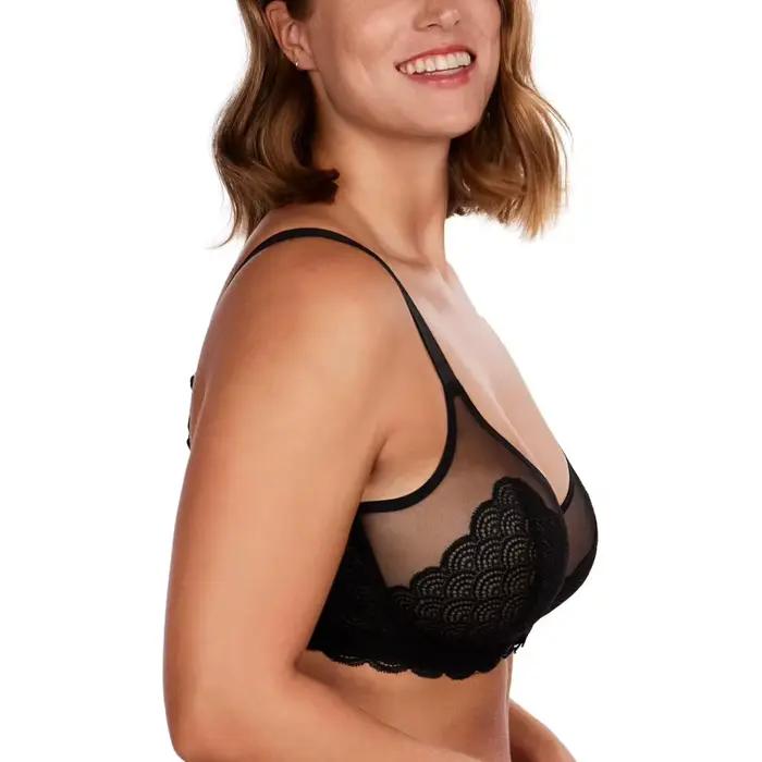 Ultra-tenký priedušný sexy krajkový podprsenka s pamäťovou penou z bavlny