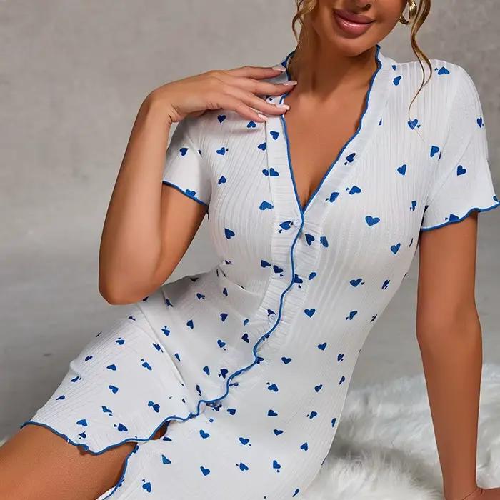 Chemise de nuit sexy femme endormie vêtements de nuit sexy femmes Homewear robe pyjamas été nuisette Koszula Nocna chemise de nuit pyjama