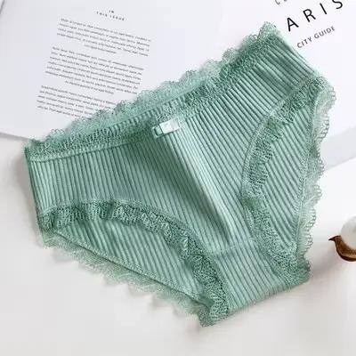 Culotte en dentelle avec nœud papillon pour femme, sous-vêtement, lingerie, slip, taille basse, solide, en coton, nouvelle collection, K019