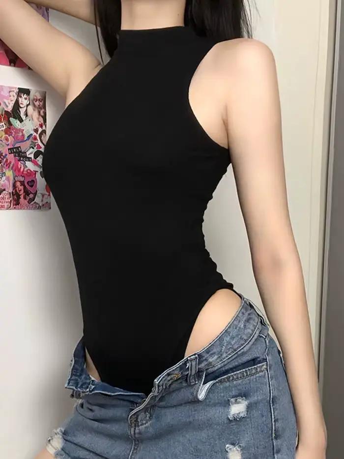 Harajuku – jednofarebný body bez rukávov pre ženy