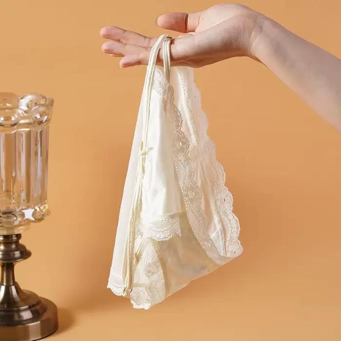 InjUnderwear-Culotte en dentelle souple pour femme, sous-vêtement sans couture, taille basse, slip en maille transparente, caleçon, InDispensLingerie