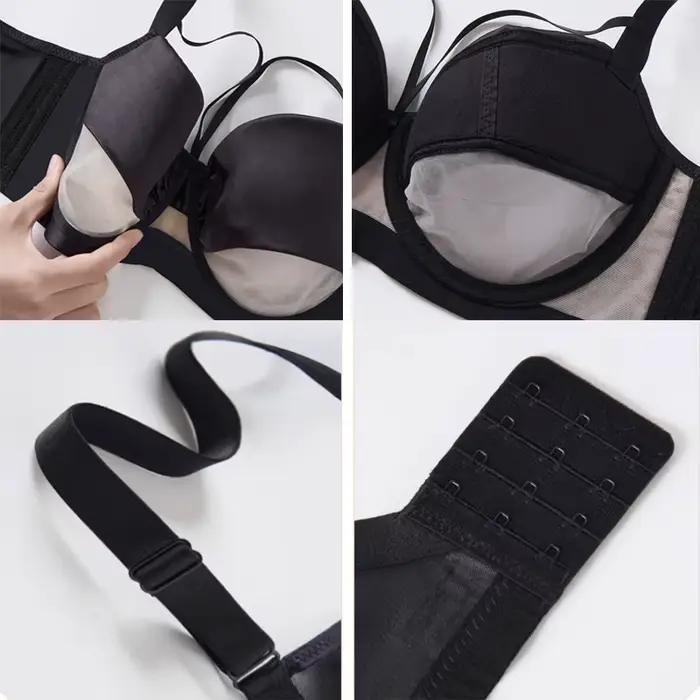 Soutien-gorge push-up en dentelle transparente à armatures pour femmes, lingerie minimiseur ultra-mince, couverture complète, sexy, femme, 34, 36, 38, 40, 42, 44 B, C, D, E, F, G