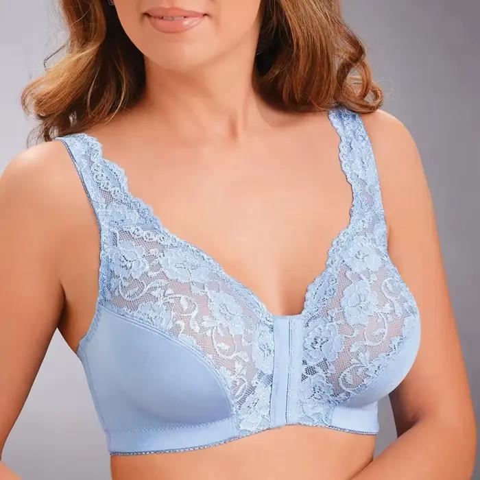    Soutien-gorge de sport à fermeture frontale, grande taille, sous-vêtements sans fil, en dentelle, ajouré, respirant, Bralette fine
