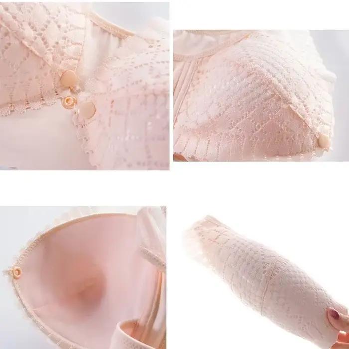 Soutien-gorge d'allaitement de maternité avec bouton avant, sous-vêtements froncés réglables, soutien-gorge d'allaitement confortable pour nourrir les femmes enceintes