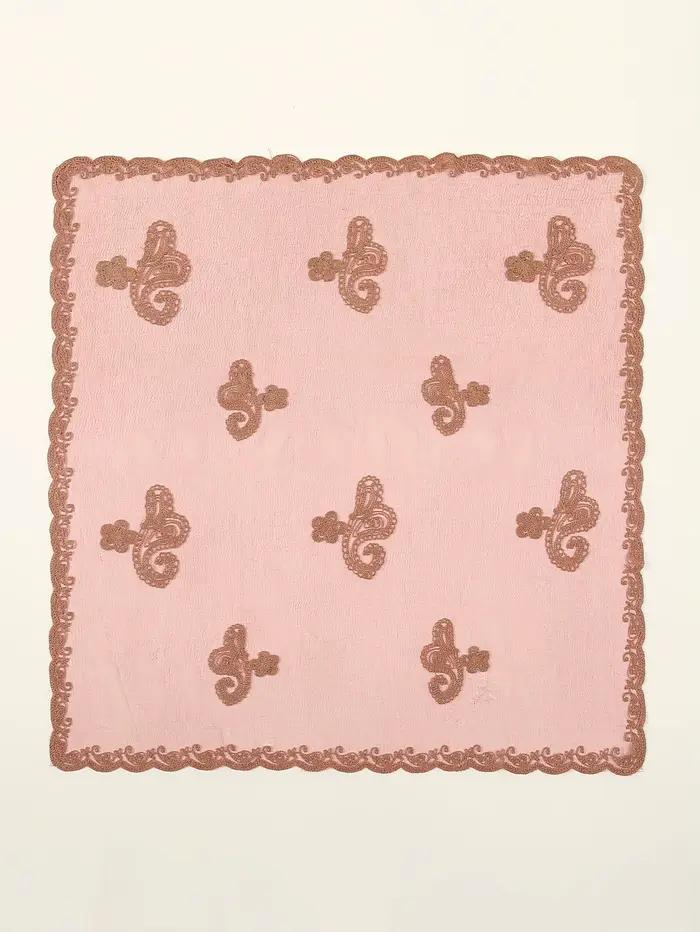 Dámsky vyšívaný čipkovaný paisley bandana štvorec