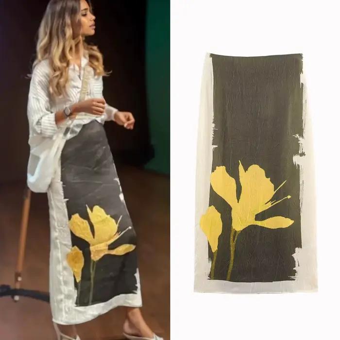 Dámska potlačená sukňa po kolená