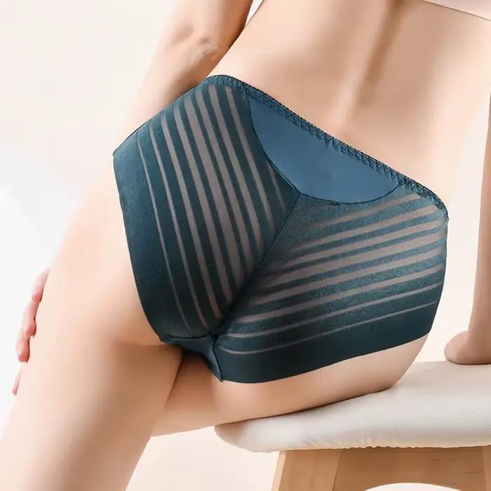 Dámske stredne vysoké nohavičky Sexy Priehľadné elastické spodné prádlo bezšvové tenké
