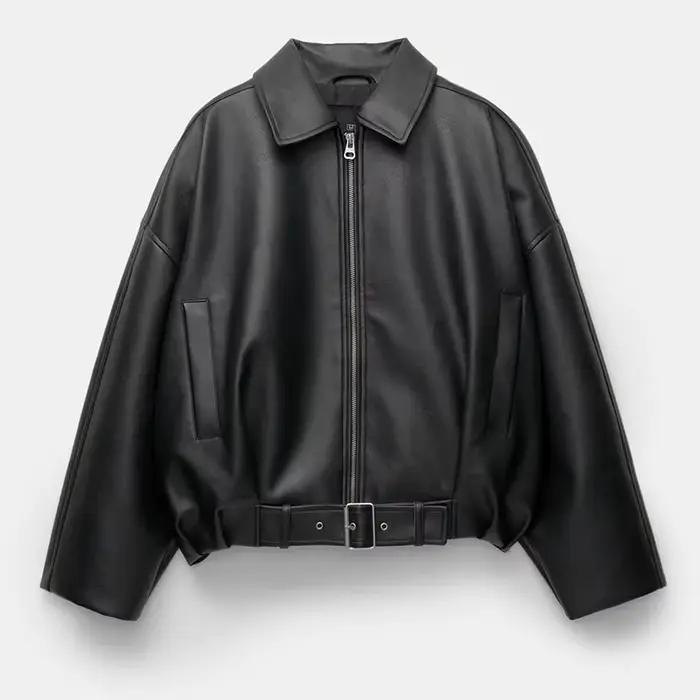 Trendy kožená bunda pre ženy
