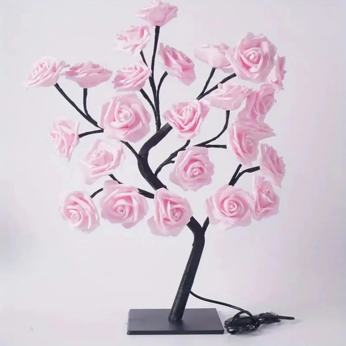 Lampe d'arbre à roses, lampe à fleurs pour décoration de mariage de la saint-valentin, Branches de b