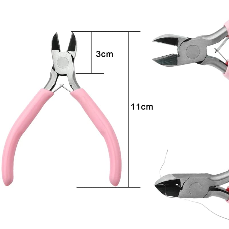 Pince à bijoux antidérapante avec poignée de couleur rose, Kit d'outils et d'équipement pour la fabr