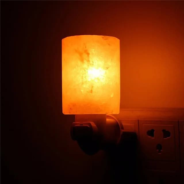 Lampe à sel blanc chaud de l'himalaya, cristal naturel sculpté à la main, veilleuse, décoration de l