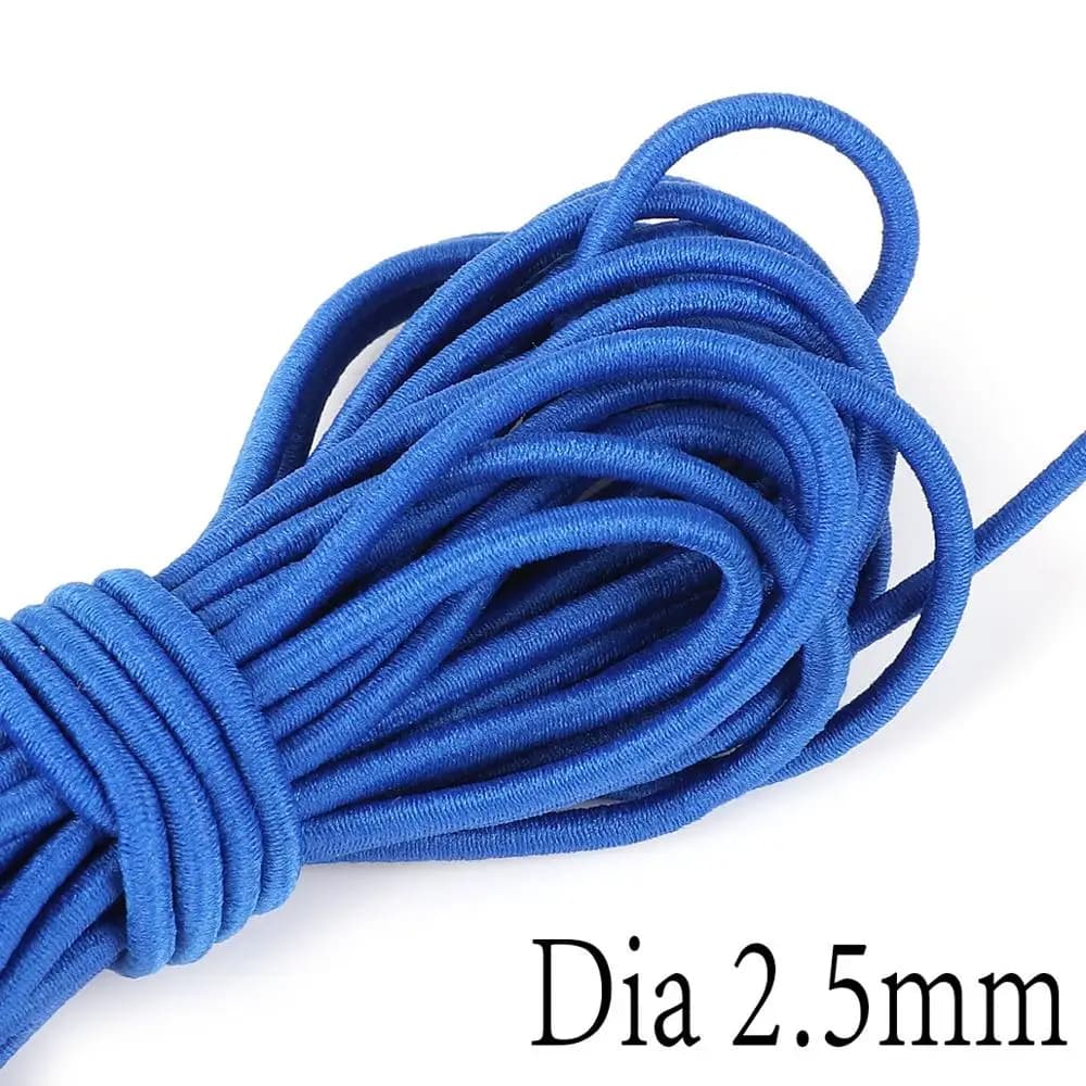 Bande élastique ronde de 5M, 15 couleurs, 2.5mm, ligne élastique, corde élastique, bande de taille e