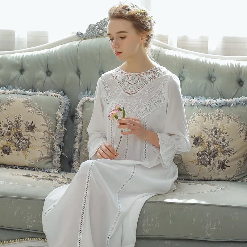 Chemise de nuit romantique en dentelle pour femmes, Style français, robe de nuit féerique, élégante,