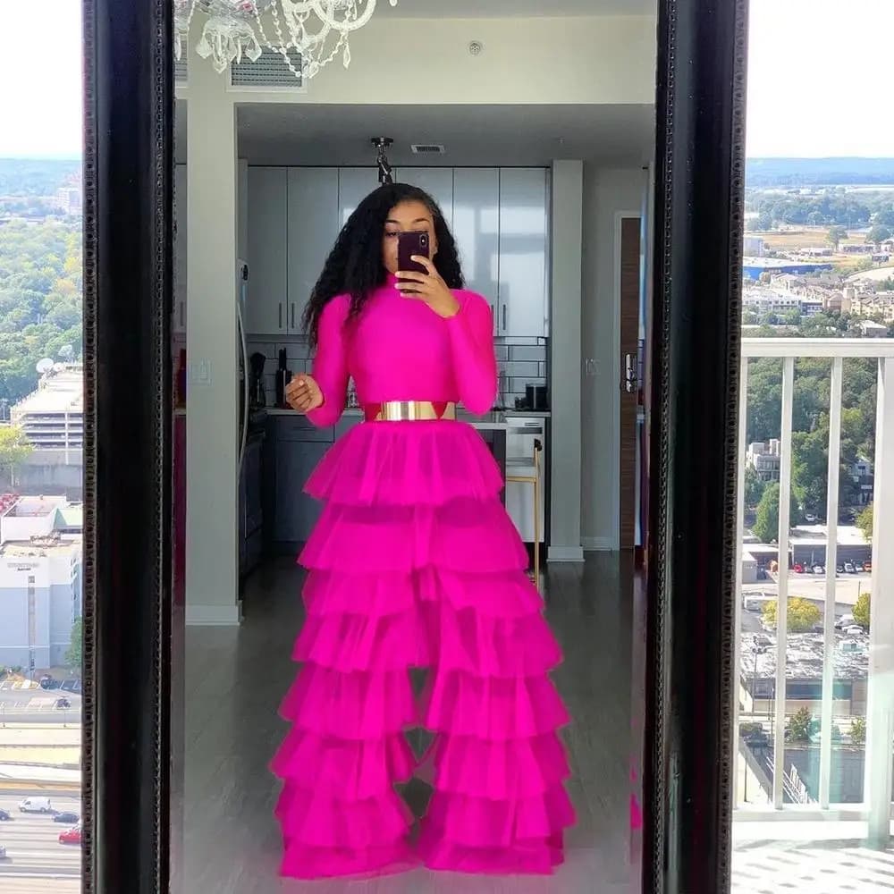Pantalon bouffant en tulle pour femme, robe de soirée pour femme, tutu à plusieurs niveaux, maille e