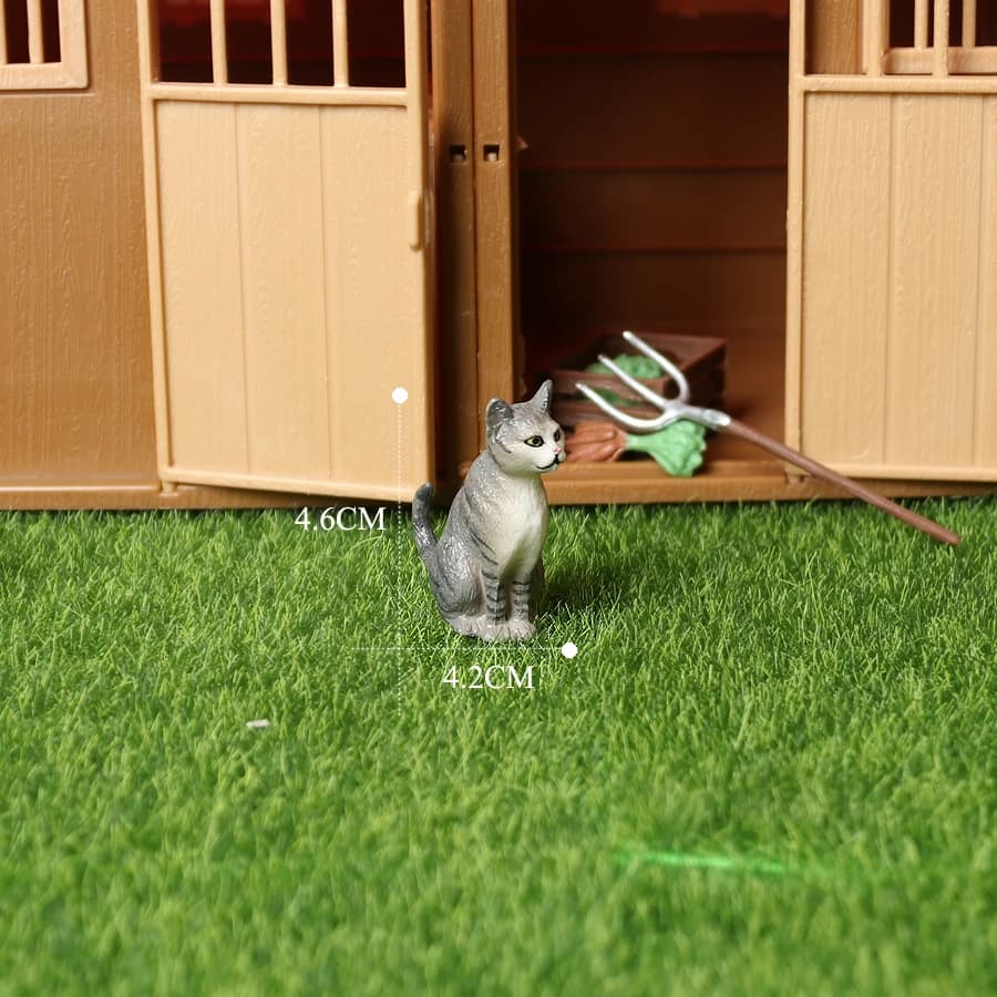 Figurines de chat artisanales peintes à la main, petites statues d'animaux, jouet de collection pour