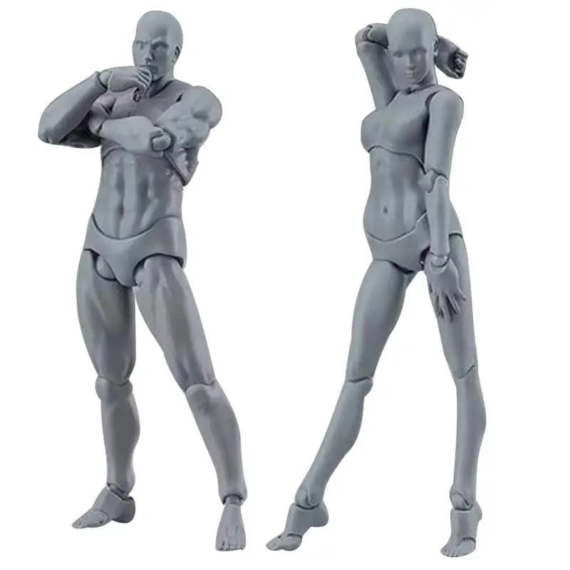 Mannequin de corps mobile masculin et féminin, figurine d'artiste, croquis de figurine d'anime, joue