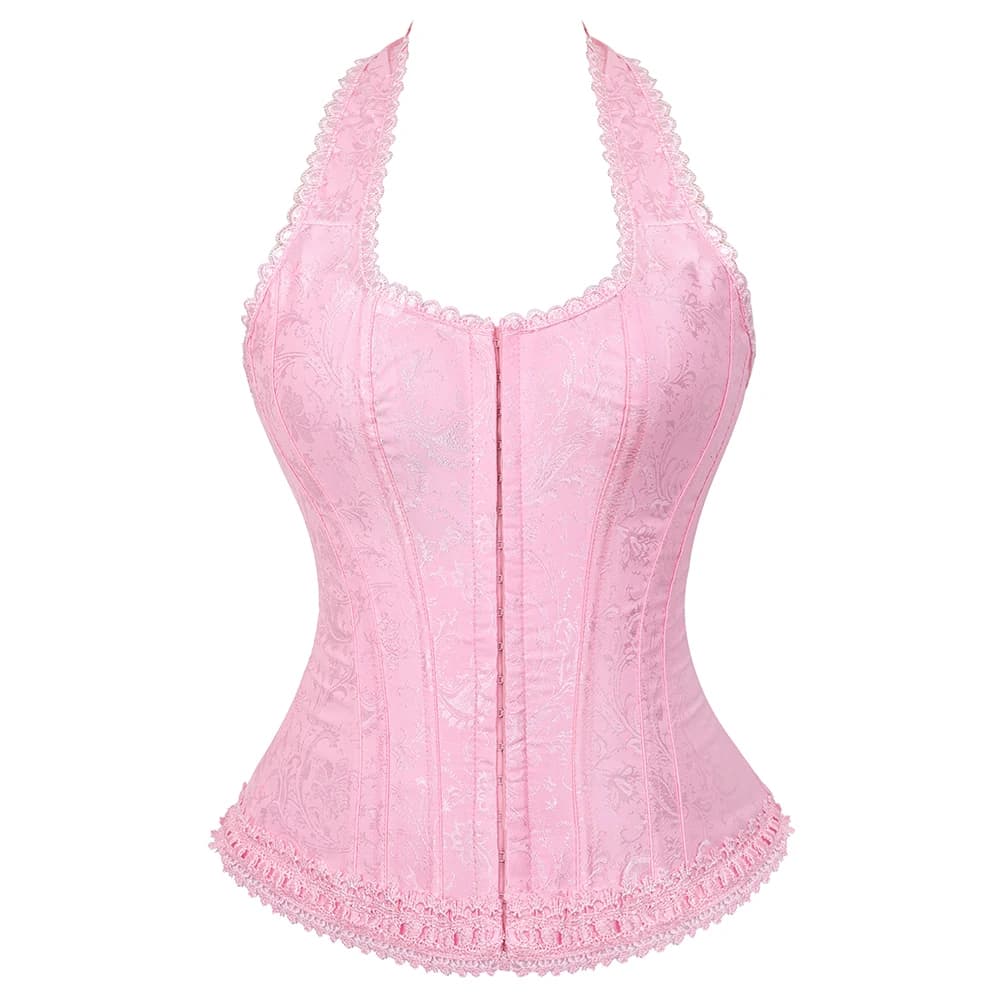 Corsets pour femmes Corset victorien avec bretelles grande taille Vintage Jacquard Corset Bustier Li