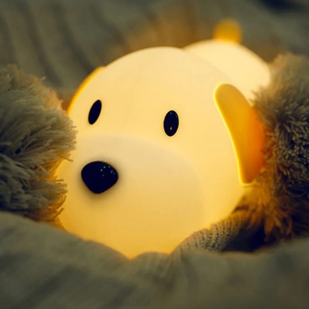Veilleuse LED en Silicone pour chien, capteur tactile, 2 couleurs, minuterie variable, lampe Recharg