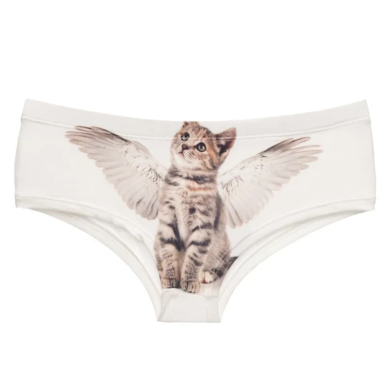 DeanFire Kawaii 3D culottes femmes sous-vêtements ange chat dessin animé imprimé belle Push Up slips
