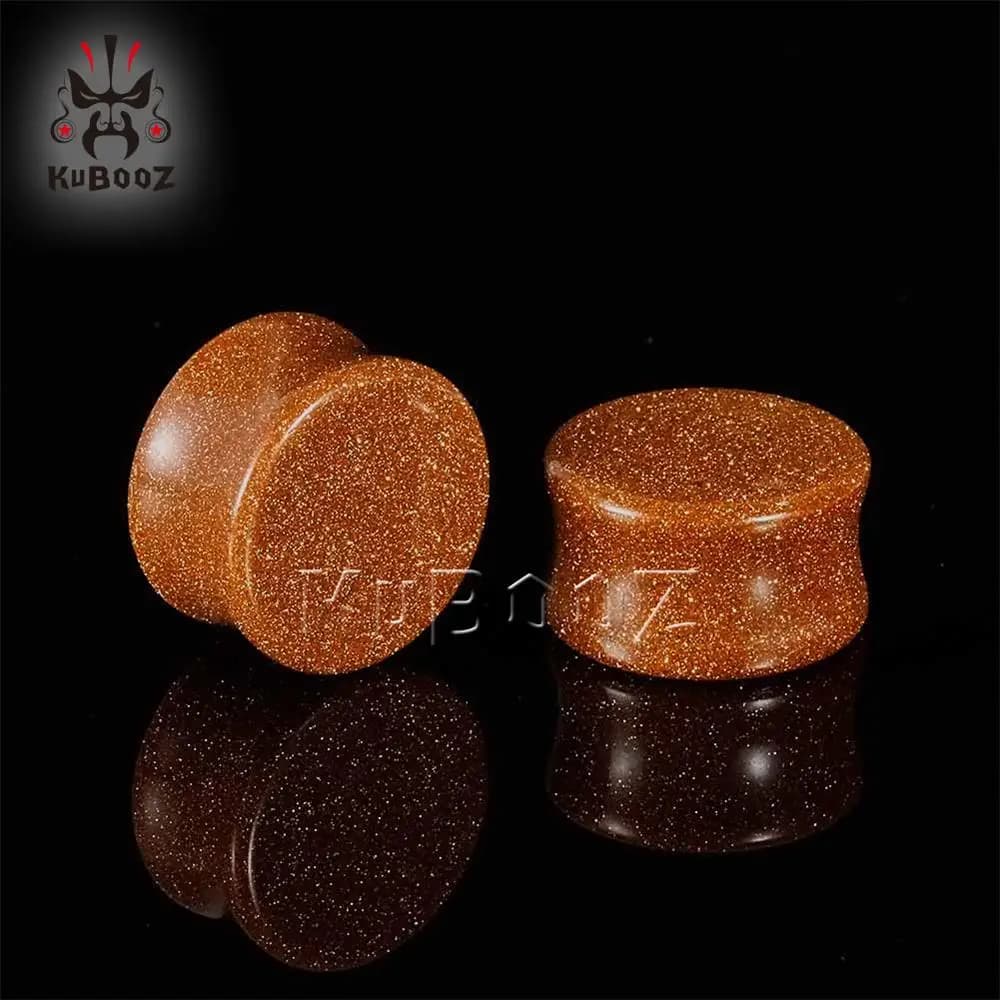 KUBOOZ-boucles d'oreilles en pierre, Piercing, bijoux pour le corps, bouchons, Tunnels, extenseur, c