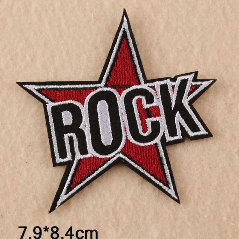 Patch Brodé avec Lettres Rock pour Vêtements, Autocollants, Fer à Repasser, Accessoires de Dégradati