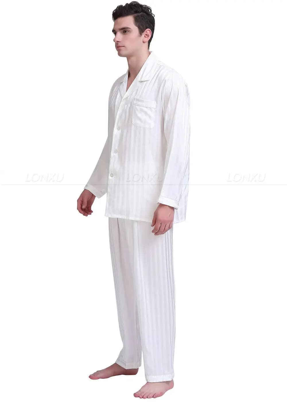 Ensemble de pyjamas en satin de soie pour hommes ensemble de pyjamas PJS ensemble de vêtements de nu