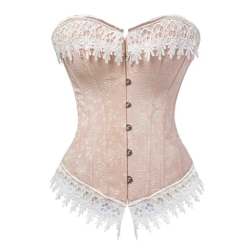 Corset Bustier avec garniture à lacets, Corsets en Satin, Costumes surbuste pour dames, haut victori